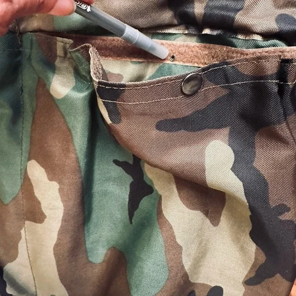 Vintage 90s Y2K Camo Purse Bag Camouflage Nylon Womens Large Green Clueless Edit - Picture 6 of 16